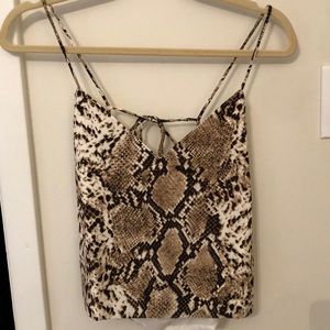 NWT Superdown tie back, snakeskin blouse